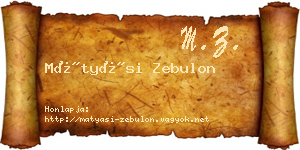 Mátyási Zebulon névjegykártya